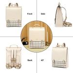 Cnoles Stylish White Leather Backpack for Women