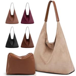 Chic 2-Piece Vegan Leather Purse Set in Beige