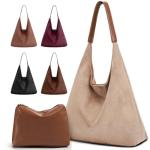 Chic 2-Piece Vegan Leather Purse Set in Beige