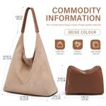 Chic 2-Piece Vegan Leather Purse Set in Beige