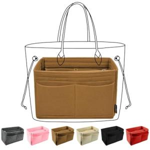 Brown Tote Bag Organizer Insert with Dividers