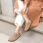 Litfun Women's Soft Suede Comfort Clogs in Taupe