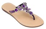 Hinyyrin Women's Deep Purple Rhinestone Sandals