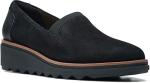 Clarks Sharon Dolly Black Suede Loafers, Women’s 8.5