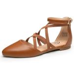 Trary Brown Mary Jane Ballet Flats for Women