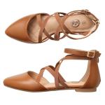 Trary Brown Mary Jane Ballet Flats for Women