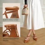 Trary Brown Mary Jane Ballet Flats for Women