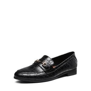 DREAM PAIRS Women's Stylish Black Penny Loafers