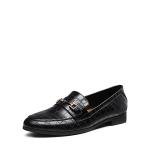 DREAM PAIRS Women's Stylish Black Penny Loafers