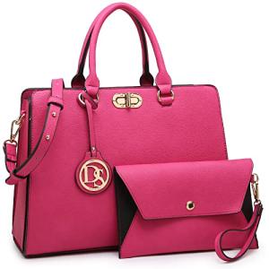 Dasein Women's Luxury Handbag and Clutch Set