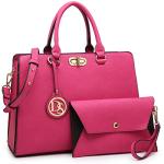 Dasein Women's Luxury Handbag and Clutch Set