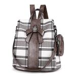 Stylish Anti-Theft Khaki PU Leather Backpack Purse