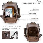 Stylish Anti-Theft Khaki PU Leather Backpack Purse
