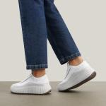 Chic White Chunky Platform Sneakers for Women