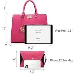 Dasein Women's Luxury Handbag and Clutch Set