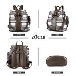 Stylish Anti-Theft Khaki PU Leather Backpack Purse