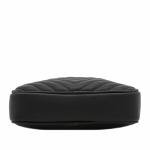 Chevron Quilted Black Crossbody Bag with Chain Strap