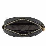 Chevron Quilted Black Crossbody Bag with Chain Strap
