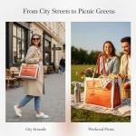 Chic Canvas Tote with Luxury-Inspired Print