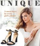 Ankis Black Heels for Women - Open Toe Ankle Strap Chunky High Heel Pump Sandals Party Wedding Strappy Buckle Sandals Standard Size 4 Inches Tall Thick Heel Design