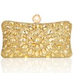 Beaguful Women's Evening Bags Sparkly Rhinestone Clutch Purses Luxury Handbags Golden