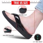 MEGNYA Diabetic Supportive Flip Flops for Women, Best Orthotic Sandals for Flat Feet High Arch, Athletic Thong Style Sandals for Outdoor Activities black Black Size 9