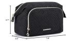 BAGSMART Travel Makeup Bag, Cosmetic Bag Small Make Up Organizer Case,Wide-open Pouch for Women Purse for Toiletries Accessories Brushes Black