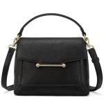 BOSTANTEN Small Crossbody Bags for Women Trendy Top Handle Shoulder Purse Vegan Leather Handbags with Flap Black