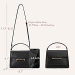 BOSTANTEN Small Crossbody Bags for Women Trendy Top Handle Shoulder Purse Vegan Leather Handbags with Flap Black