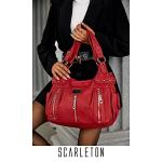 Scarleton Purses for Women Large Hobo Bags Washed Vegan Leather Shoulder Bag Satchel Tote Top Handle Handbags, H129210, Red