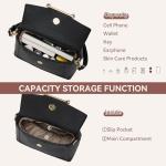 BOSTANTEN Small Crossbody Bags for Women Trendy Top Handle Shoulder Purse Vegan Leather Handbags with Flap Black