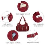 Scarleton Purses for Women Large Hobo Bags Washed Vegan Leather Shoulder Bag Satchel Tote Top Handle Handbags, H129210, Red