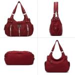 Scarleton Purses for Women Large Hobo Bags Washed Vegan Leather Shoulder Bag Satchel Tote Top Handle Handbags, H129210, Red