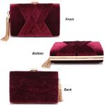 CARIEDO Velvet Evening Clutch Purse for Women – Bridal Wedding Guest Bag, Elegant Gift for Bride Family, Black Tie Events & Formal Occasions