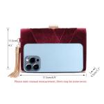 CARIEDO Velvet Evening Clutch Purse for Women – Bridal Wedding Guest Bag, Elegant Gift for Bride Family, Black Tie Events & Formal Occasions