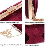 CARIEDO Velvet Evening Clutch Purse for Women – Bridal Wedding Guest Bag, Elegant Gift for Bride Family, Black Tie Events & Formal Occasions