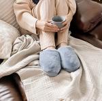 Fireside by Dearfoams Women's Shelly Beach All Over Shearling Easy On/Off Scuff Sandal, Flintstone, 8