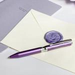 LACHIEVA LUX Elegant Crystal Executive Metal Ballpoint Pen with German-made Refills, Luxury High end Writing Instruments for Women-Purple