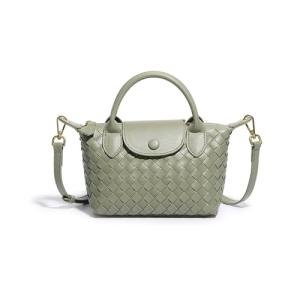Mini Small Size Braided Luxury Leather Women's top Handle Handbag Fashion Travel Daily Satchel