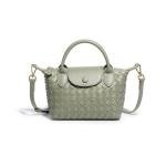 Mini Small Size Braided Luxury Leather Women's top Handle Handbag Fashion Travel Daily Satchel