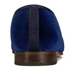 Journey West Women's Velvet Loafer Flat with Embroidery Smoking Slippers Slip on Shoes for Women Cat Navy Blue US 7