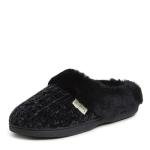 Dearfoams Women's Marled Cable Knit Chenille Clog with Wide Widths Slipper, BLACK, X-Large Wide Wide US