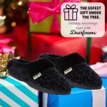 Dearfoams Women's Marled Cable Knit Chenille Clog with Wide Widths Slipper, BLACK, X-Large Wide Wide US