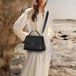 HICARRY Top Handle Bag Handbags Large Faux Leather Satchel Bags for Women Luxury Designer Business Crossbody Work Tote Purse, Black