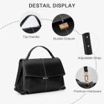 HICARRY Top Handle Bag Handbags Large Faux Leather Satchel Bags for Women Luxury Designer Business Crossbody Work Tote Purse, Black