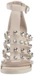Karl Lagerfeld Paris Women's Brexton T Strap Dress Heel with Stud Embellishments Sandal, Soft White, 8