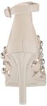 Karl Lagerfeld Paris Women's Brexton T Strap Dress Heel with Stud Embellishments Sandal, Soft White, 8