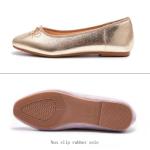 AFEETSING Women's Round Toe Ballet Flats Comfortable Bow Dressy Flats Shoes for Women (A-Gold, Numeric_10)