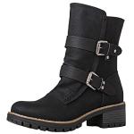 Globalwin Women's Black Mid Calf Combat Boots