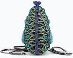 MOSSMON Peacock Luxury Rhinestone Crystal Evening Clutch Bag Sparkly Bride Wedding Party Purses for Women